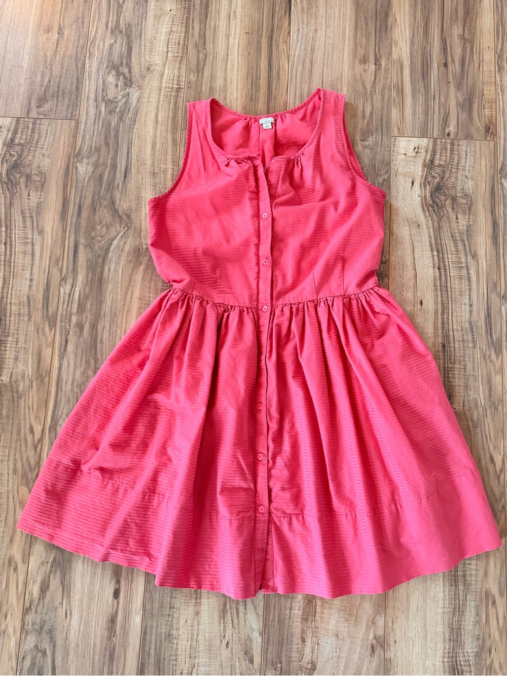 GAP Women’s 100% Cotton Coral Pink Sleeveless Button-Front Dress